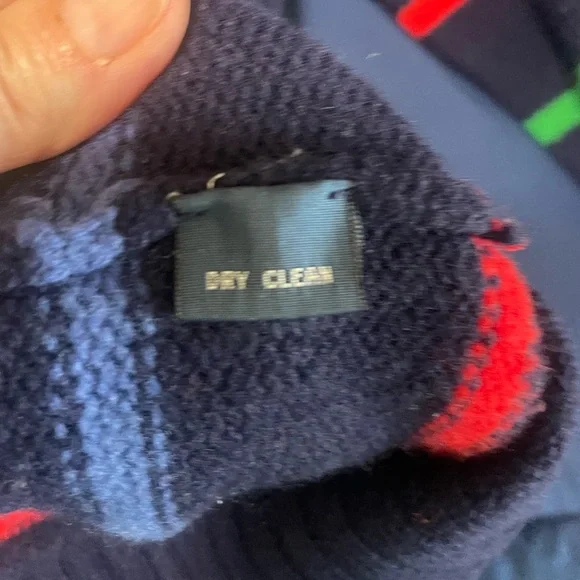 Polo Ralph Lauren Sweater Navy Striped Lambswool Sz XL Colorful Preppy Vintage - Picture 3 of 6